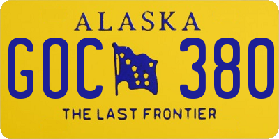 AK license plate GOC380