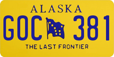 AK license plate GOC381