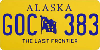 AK license plate GOC383