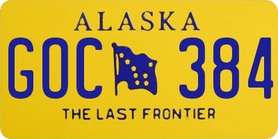 AK license plate GOC384