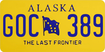 AK license plate GOC389
