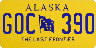 AK license plate GOC390