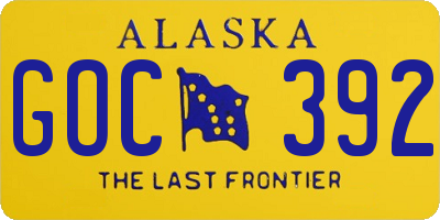 AK license plate GOC392