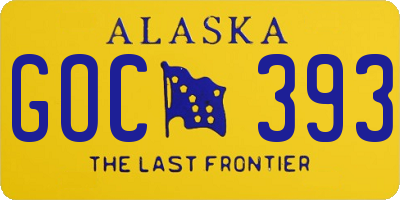 AK license plate GOC393