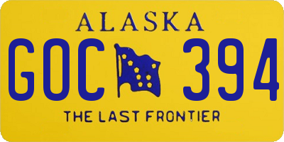 AK license plate GOC394
