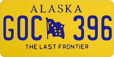 AK license plate GOC396