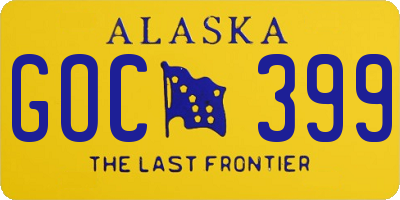 AK license plate GOC399