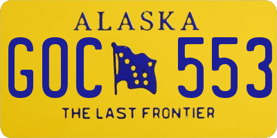 AK license plate GOC553