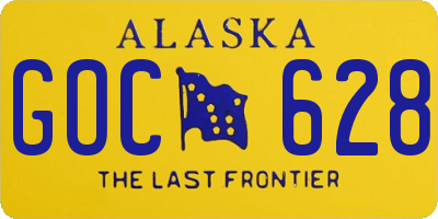 AK license plate GOC628