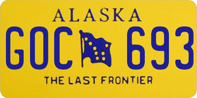 AK license plate GOC693