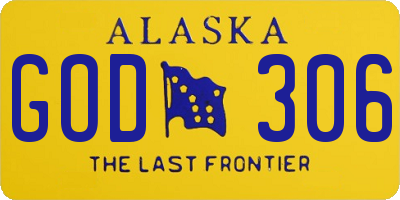 AK license plate GOD306