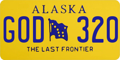 AK license plate GOD320