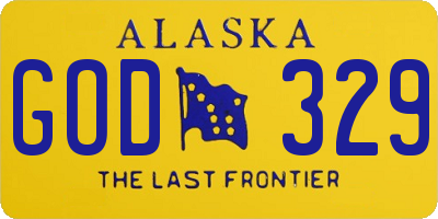 AK license plate GOD329