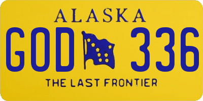 AK license plate GOD336