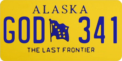 AK license plate GOD341