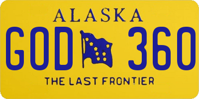 AK license plate GOD360