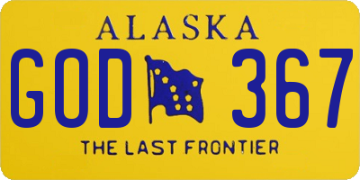 AK license plate GOD367