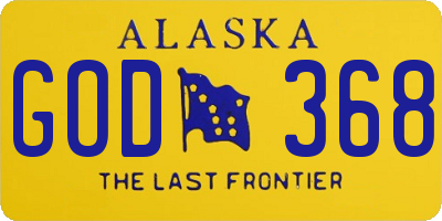 AK license plate GOD368