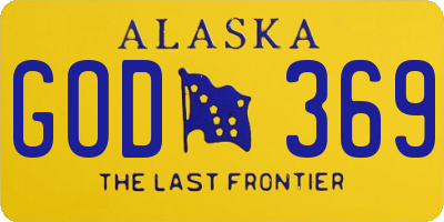AK license plate GOD369