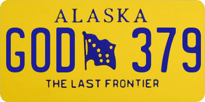 AK license plate GOD379
