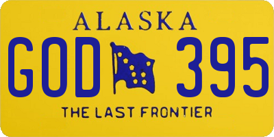AK license plate GOD395