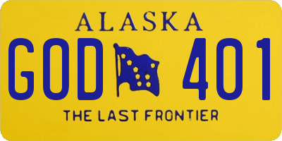AK license plate GOD401
