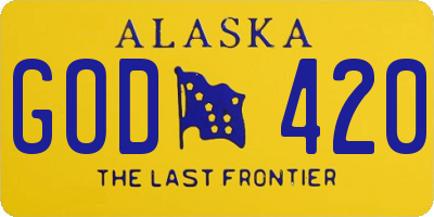 AK license plate GOD420