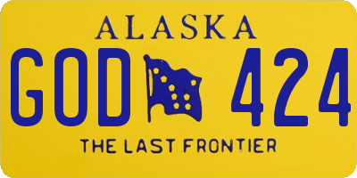 AK license plate GOD424