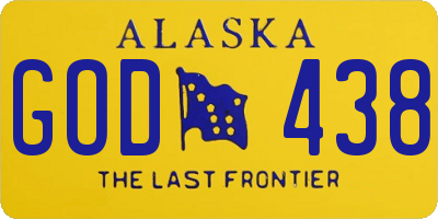AK license plate GOD438