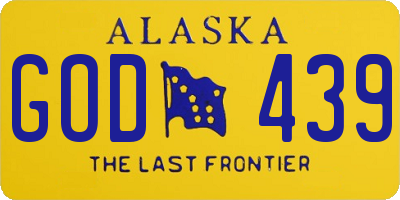 AK license plate GOD439