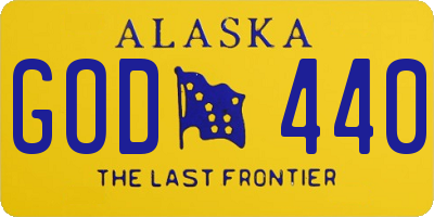 AK license plate GOD440