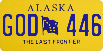 AK license plate GOD446