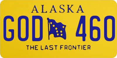 AK license plate GOD460