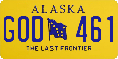 AK license plate GOD461