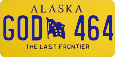 AK license plate GOD464