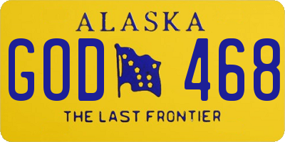 AK license plate GOD468