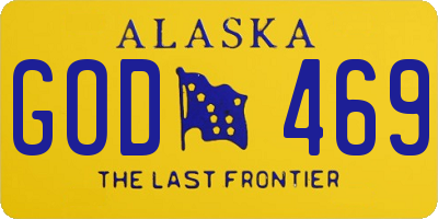 AK license plate GOD469