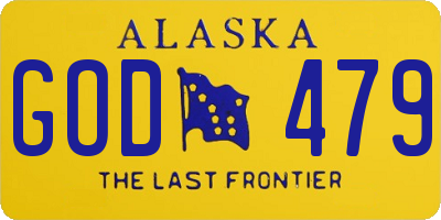 AK license plate GOD479