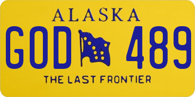 AK license plate GOD489