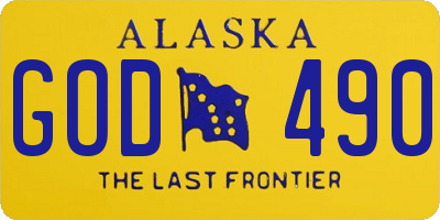 AK license plate GOD490
