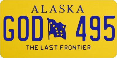 AK license plate GOD495