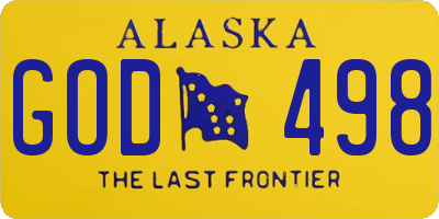 AK license plate GOD498