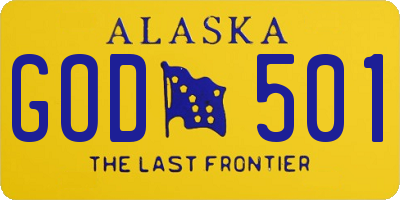AK license plate GOD501