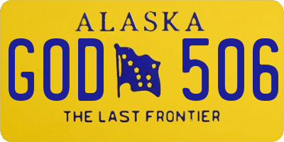 AK license plate GOD506