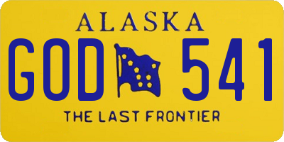 AK license plate GOD541