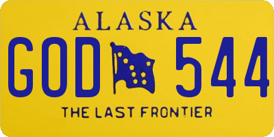 AK license plate GOD544
