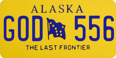 AK license plate GOD556