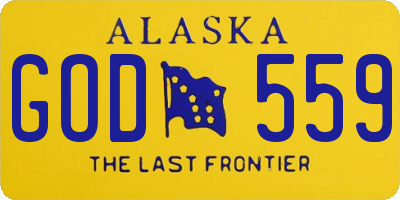 AK license plate GOD559