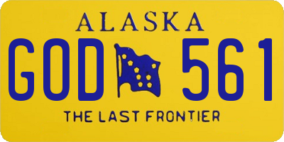 AK license plate GOD561