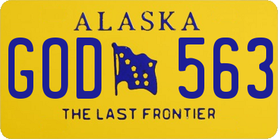 AK license plate GOD563